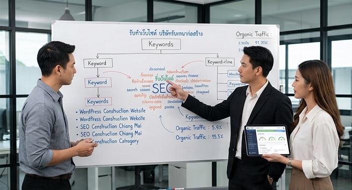 รับทำเว็บไซต์ บริษัทรับเหมาก่อสร้าง วางแผน SEO และ Keyword โดย Bonkbone Studio